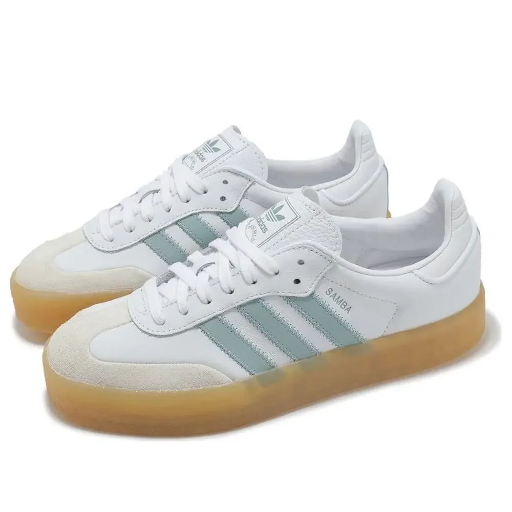 ADIDAS ORIGINALS WOMEN'S 9.5 SAMBAE WHITE WONDER BLUE JP5609 NWT